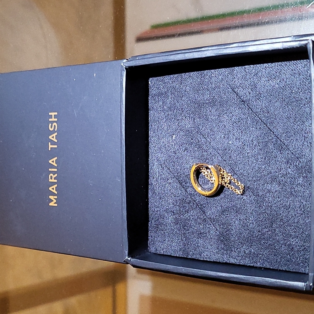 Maria Tash 2 chain gold earring